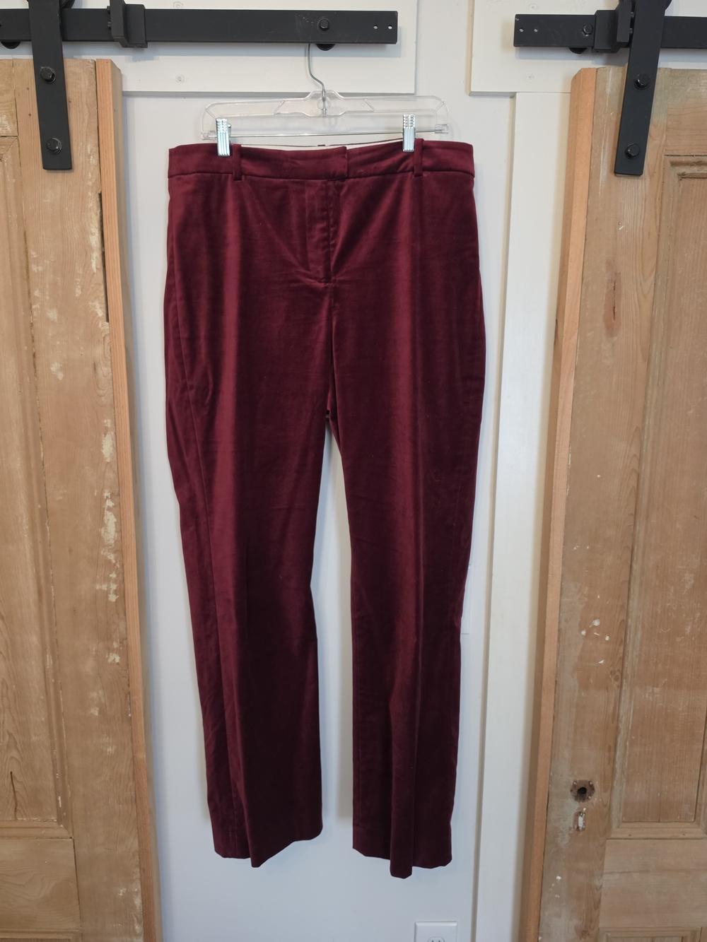 J.Crew Tall Women's Stella Pant in Inky Burgubdy Velvet (14T)